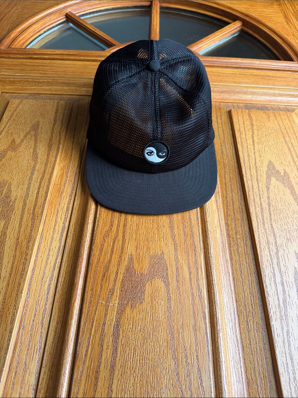 Vans Black Mesh Trucker Cap with Yin-Yang Eye Patch UNISEX